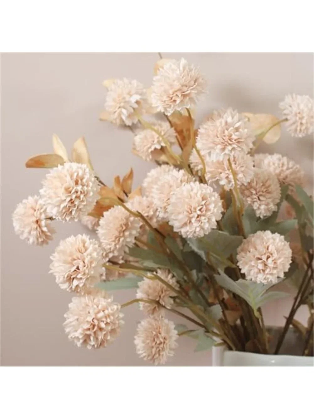 Beige Artificial Chrysanthemum Flowers Silk Faux Floral Arrangement Decor